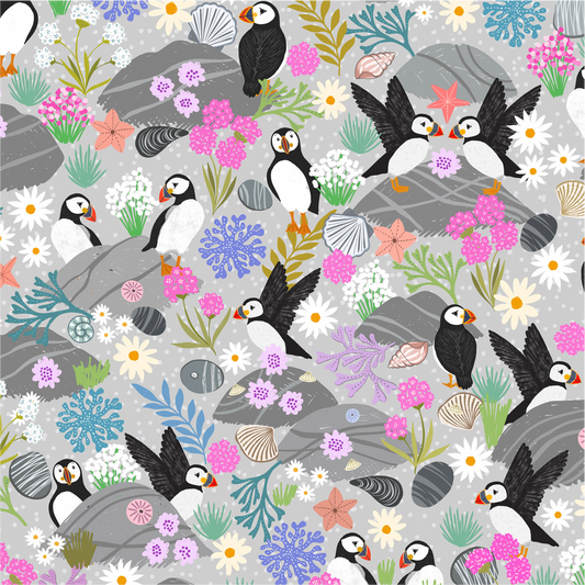 Puffin bay Puffins on light rock - Puffin Rock Collection by Lewis & Irene - Available Now