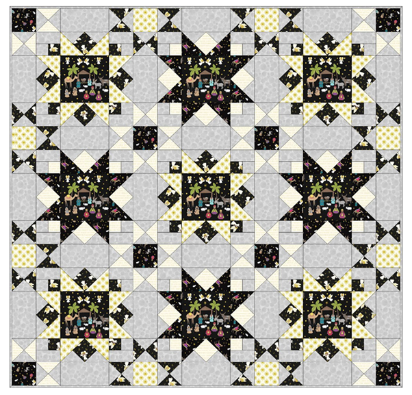 Quilt Throw Kit 3 designed by Sally Ablett Design for Lewis & Irene. Size 48" x 48". Away in a Manger fabric