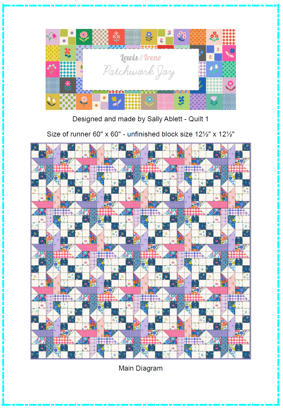 PRE-ORDER Patchwork Joy fabric by Lewis & Irene - DUE END OCTOBER