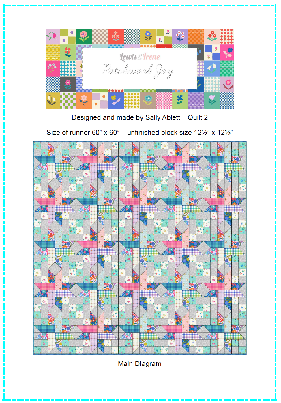 PRE-ORDER Patchwork Joy fabric by Lewis & Irene - DUE END OCTOBER
