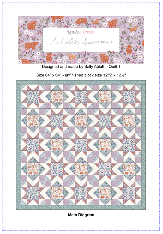 Quilt 1 A Celtic Summer designed by Sally Ablett Design for Lewis & Irene. Size 64" x 64"