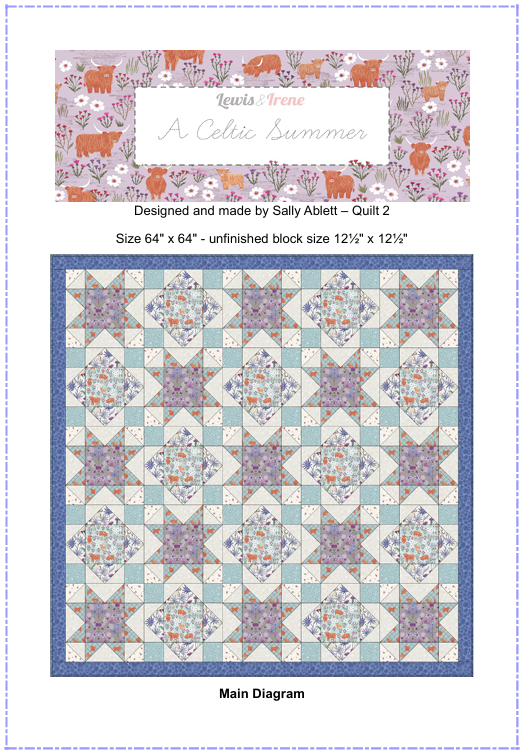 Quilt 2 A Celtic Summer designed by Sally Ablett Design for Lewis & Irene. Size 64" x 64"