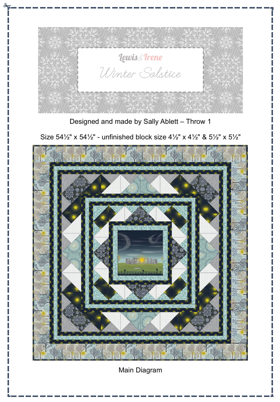 Quilt Kit 1 Winter Solstice (with gold metallic) designed by Sally Ablett for Lewis & Irene