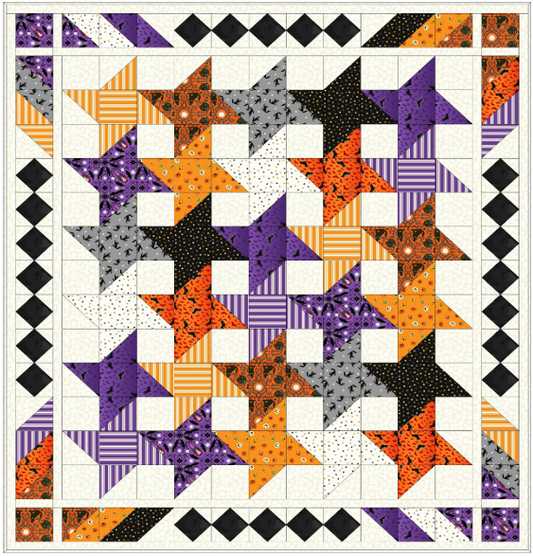 Quilt Kit 1 Transylvania (glow in the dark) 56" x 64" designed by Sally Ablett for Lewis & Irene