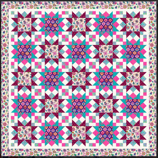 Sambramha by John Scott - Quilt 1 designed by Sally Ablett for Lewis & Irene, size 68" x 68"