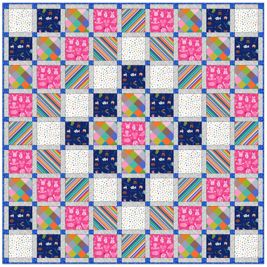 Animal Alphabet - Quilt 1 designed by Sally Ablett for Lewis & Irene, size 55" x 55"