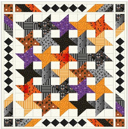Quilt Kit 2 Transylvania (glow in the dark) 56" x 64" designed by Sally Ablett for Lewis & Irene