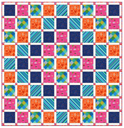 Animal Alphabet - Quilt 2 designed by Sally Ablett for Lewis & Irene, size 55" x 55"