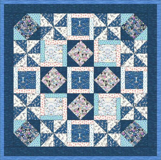 Quilt Top Kit for Patchwork & Quilting featuring the Puffin Rock collection by Lewis & Irene