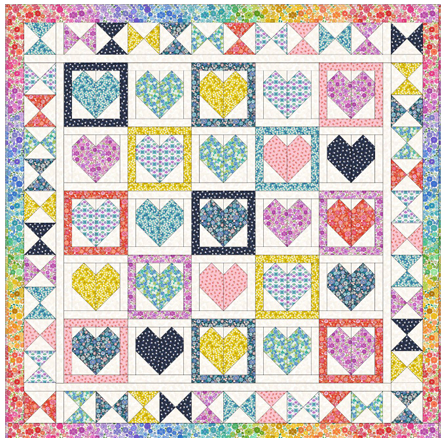 Quilt Kit 1 - 54" x54" Boho Blooms designed by Sally Ablett for Lewis & Irene