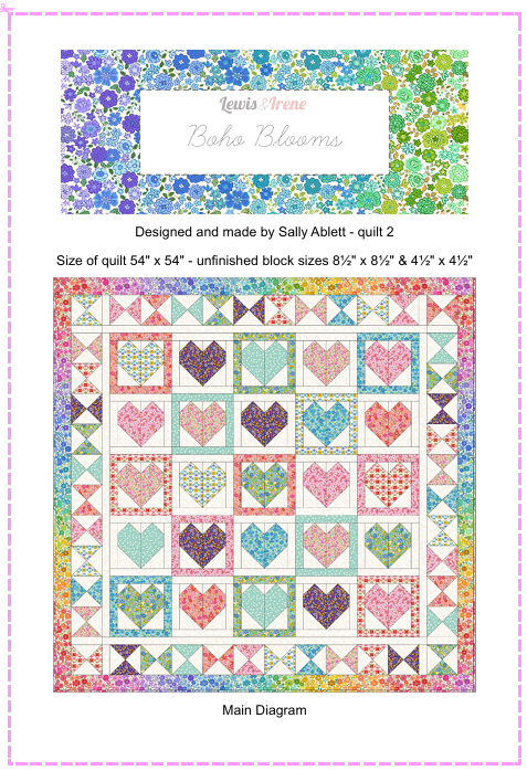 Quilt Kit 2 - Boho Blooms designed by Sally Ablett for Lewis & Irene