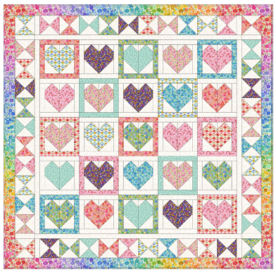 Quilt Kit 2 - Boho Blooms designed by Sally Ablett for Lewis & Irene