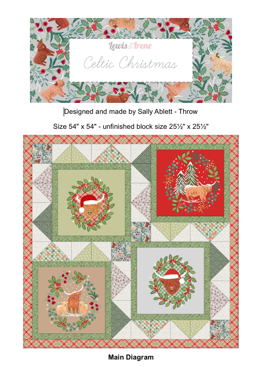 Quilt Kit Panel - Celtic Christmas designed by Sally Ablett for Lewis & Irene