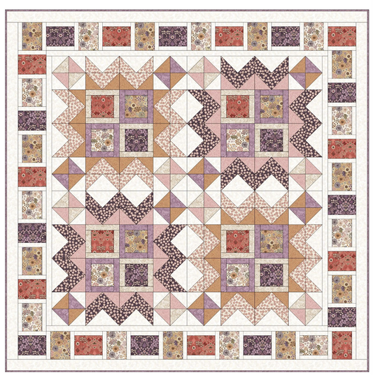 Jardin D'Automne Quilt Throw 1 designed by Sally Ablett - Lewis & Irene Size 64 x 64"