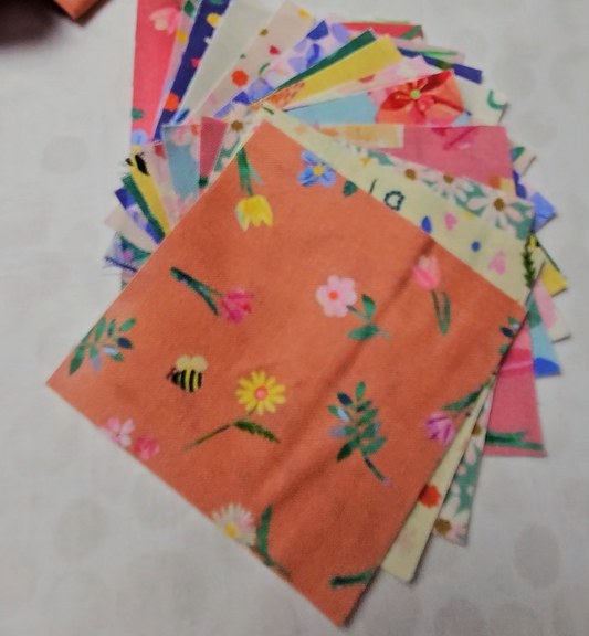 3" x 3" samples of full collection Flower Market by Wee Blue Bell for Lewis & Irene