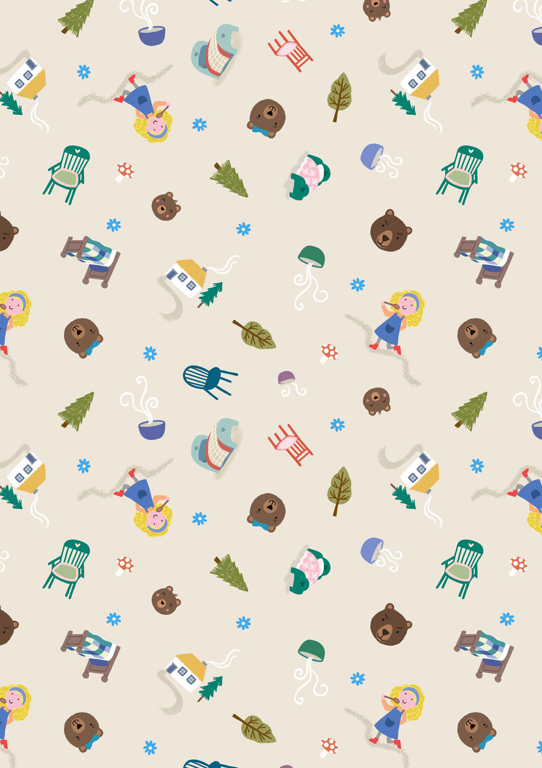 Fairytales - Three Bears - from Small Things Fabric Collection by Lewis & Irene by Length & Fat Quarter