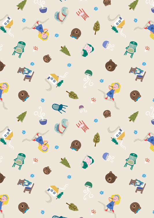 Fairytales - Three Bears - from Small Things Fabric Collection by Lewis & Irene by Length & Fat Quarter