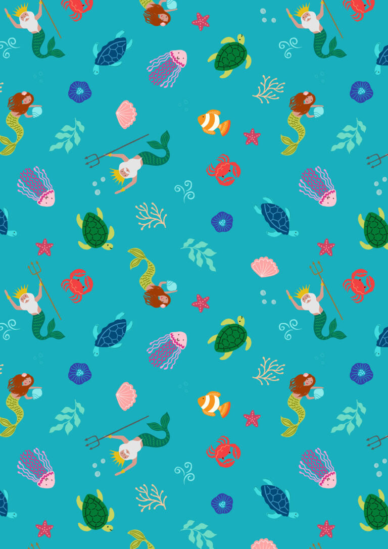 Fairytales - Mermaid - from Small Things Fabric Collection by Lewis & Irene by Length & Fat Quarter