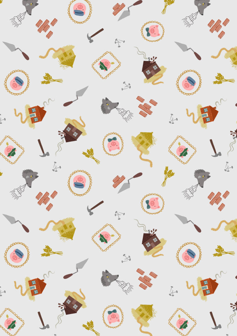 Fairytales - Piggies - from Small Things Fabric Collection by Lewis & Irene by Length & Fat Quarter