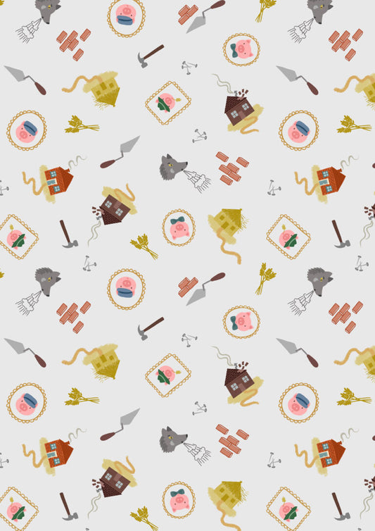 Fairytales - Piggies - from Small Things Fabric Collection by Lewis & Irene by Length & Fat Quarter