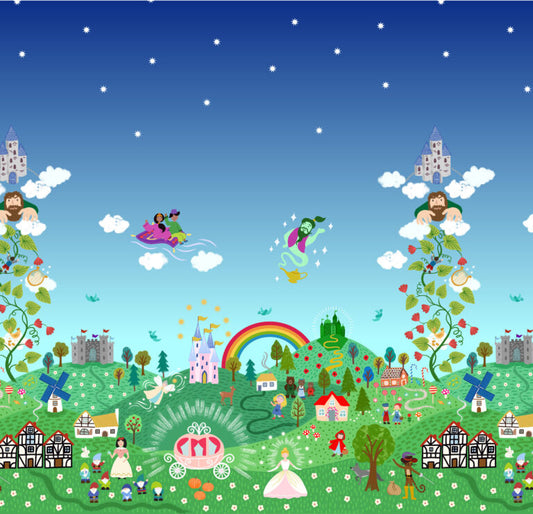 Fairytales - Double Edge Border panel from Small Things Fabric Collection by Lewis & Irene by Length & Fat