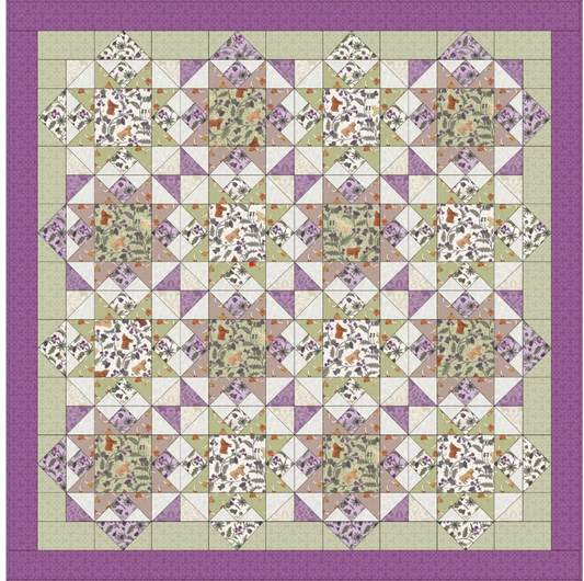 Highlands Quilt Top Kit 1 designed by Sally Ablett - Lewis & Irene 60 x 60 inch
