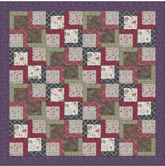 Loch Lewis Flannel Quilt Top Throw 1 designed by Sally Ablett - Lewis & Irene 54 x 54"