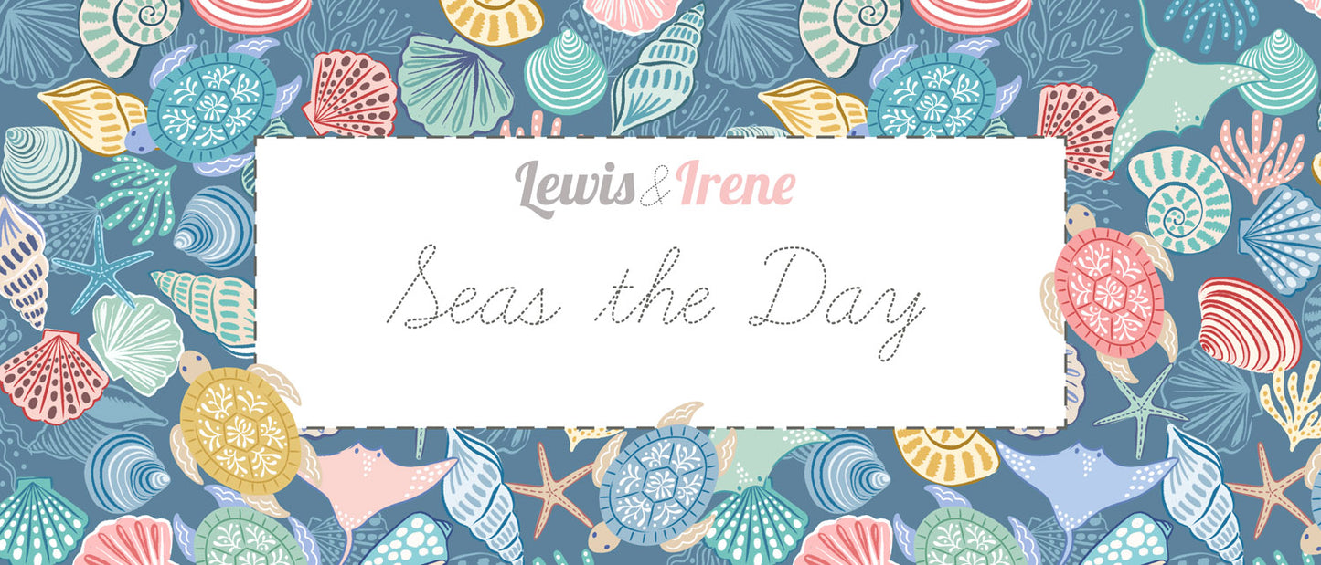 Seas the Day - Turtle stripe - Fabric Collection by Lewis & Irene by Length & Fat Quarter