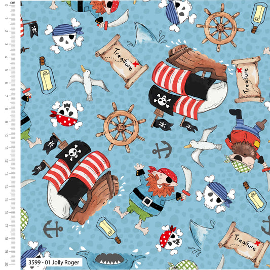 Ship Ahoy Fabric Cotton Prints by Susan Wheeler