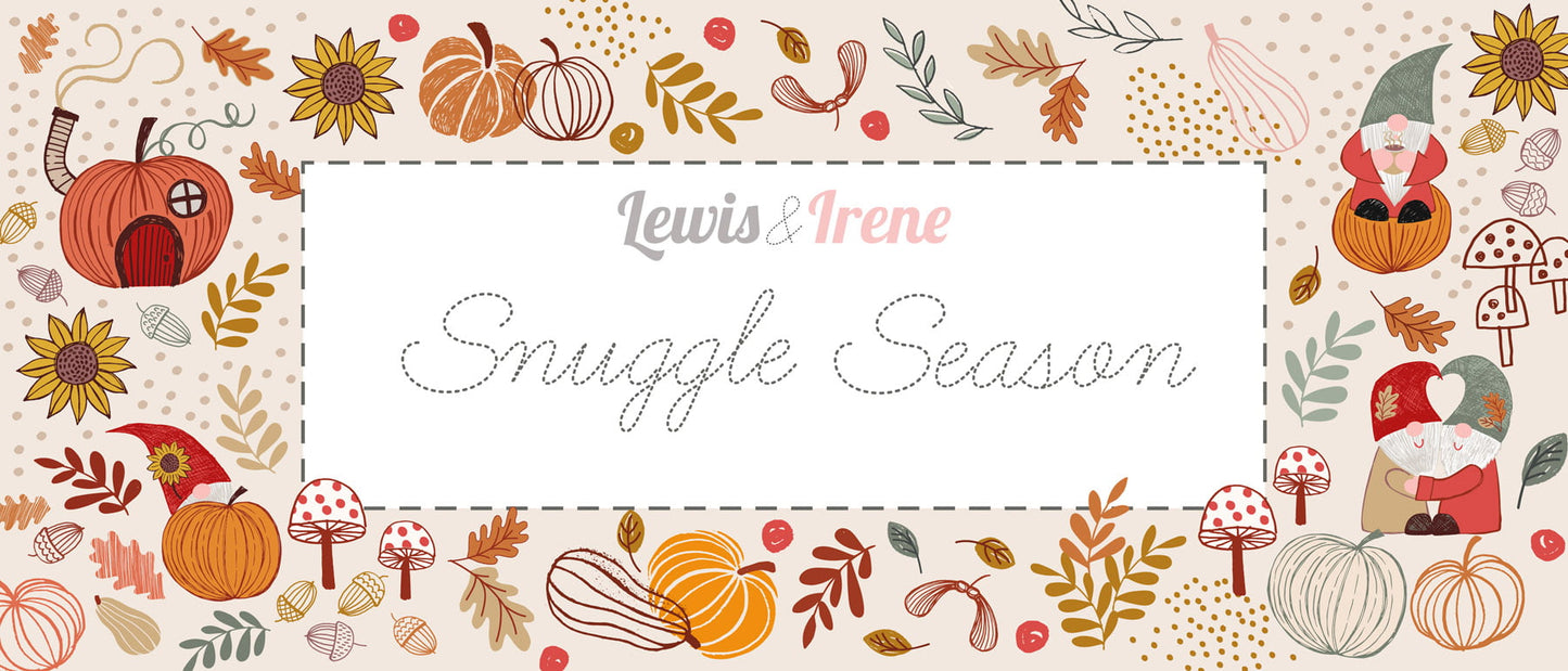 Snuggle Season Cotton - Acorns on blush by Lewis & Irene - Fabrics by Length & Fat Quarters