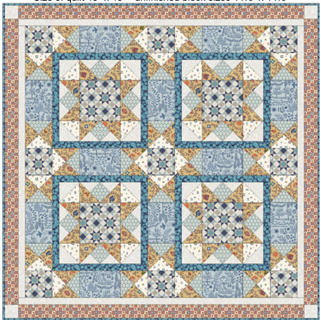 Quilt Top Table Topper Kit 2 - Cosy Home designed by Sally Ablett for Lewis & Irene Fabrics, 48"x48"