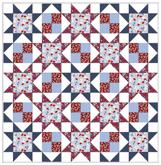 Forever Blooms Quilt Throw 2 designed by Sally Ablett - Lewis & Irene Size 48 x 48"