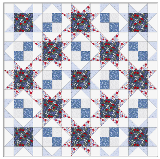 Forever Blooms Quilt Throw 3 designed by Sally Ablett - Lewis & Irene Size 48 x 48"