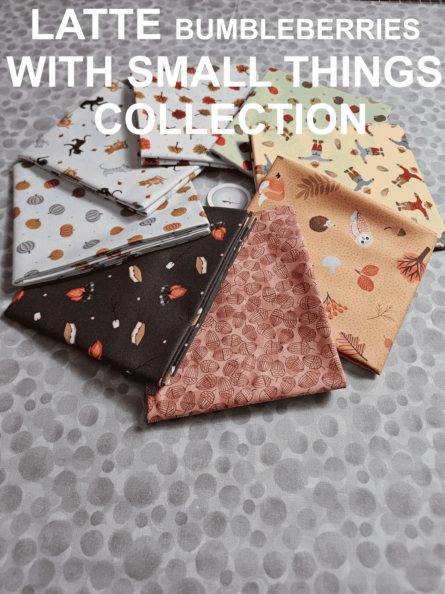 Extra Wide Width Backing for Quilts 108" 274 cm - Latte Bumbleberries Fabric Collection by Lewis & Irene