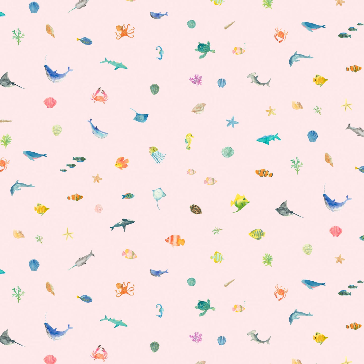 Sea Treasures - Shell - by Wee Blue Bell Fabric Collection - Lewis & Irene - by the length & Fat Quarter