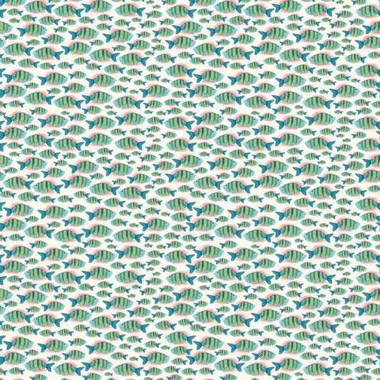Shoal of Fishes - Reef - by Wee Blue Bell Fabric Collection - Lewis & Irene - by the length & Fat Quarter