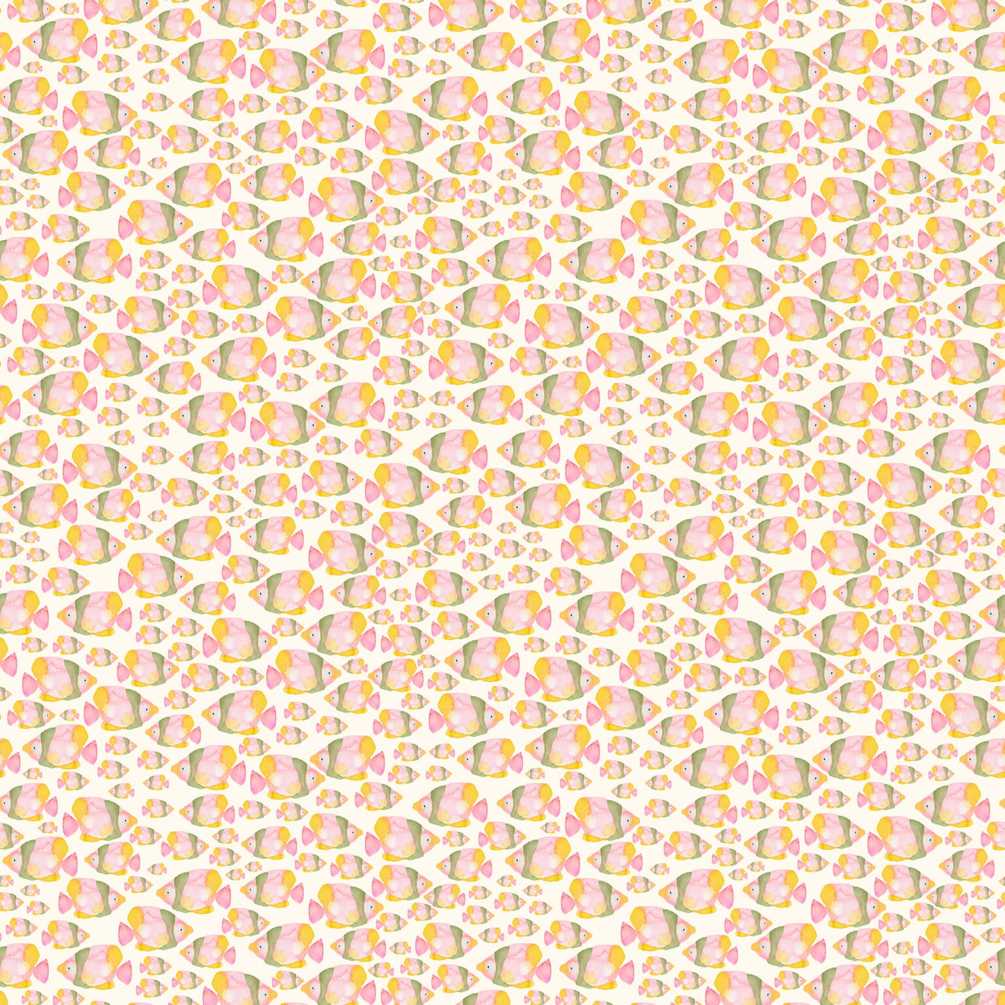 Shoal of Fishes - Coral - by Wee Blue Bell Fabric Collection - Lewis & Irene - by the length & Fat Quarter