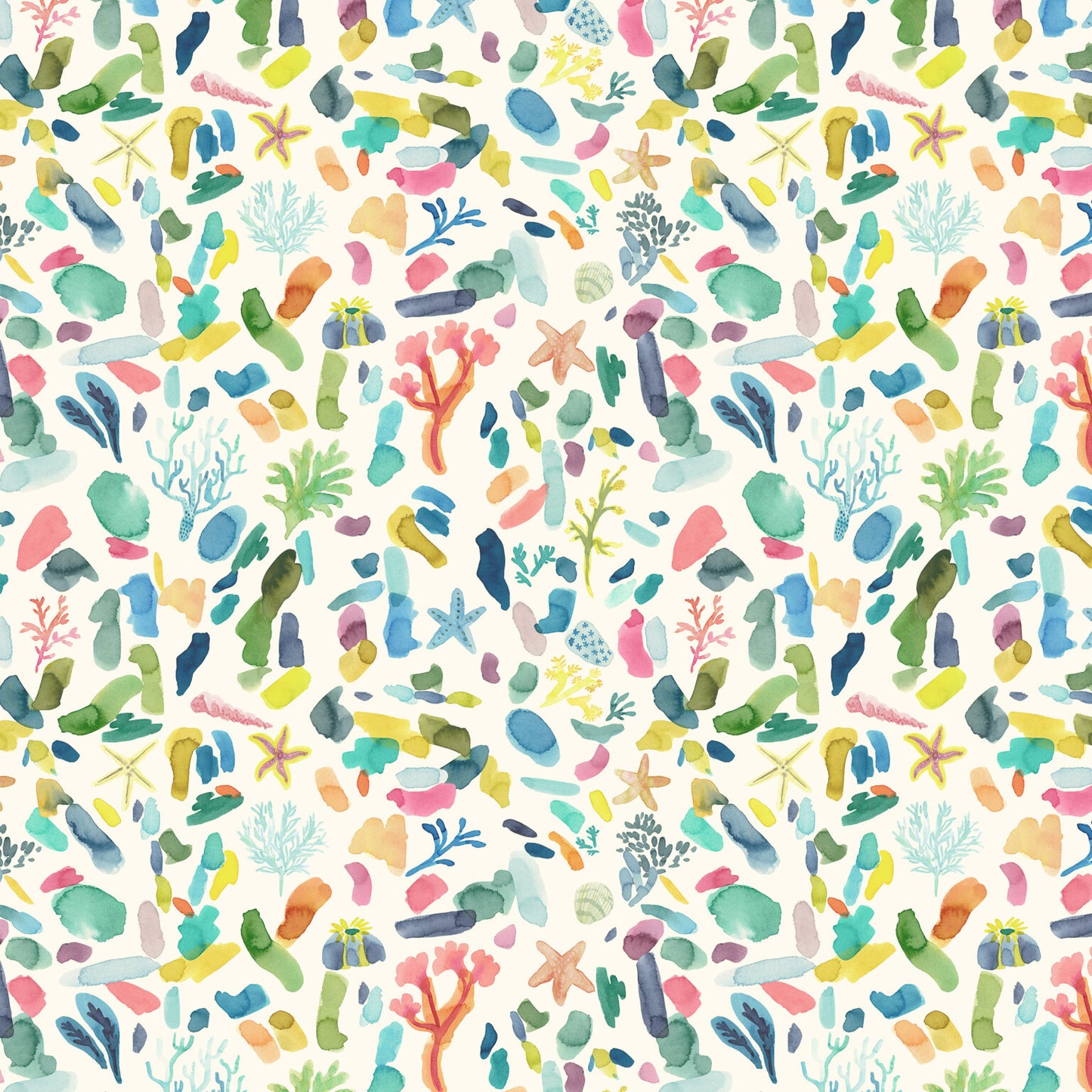 Rockpool - White Sand - by Wee Blue Bell Fabric Collection - Lewis & Irene - by the length & Fat Quarter