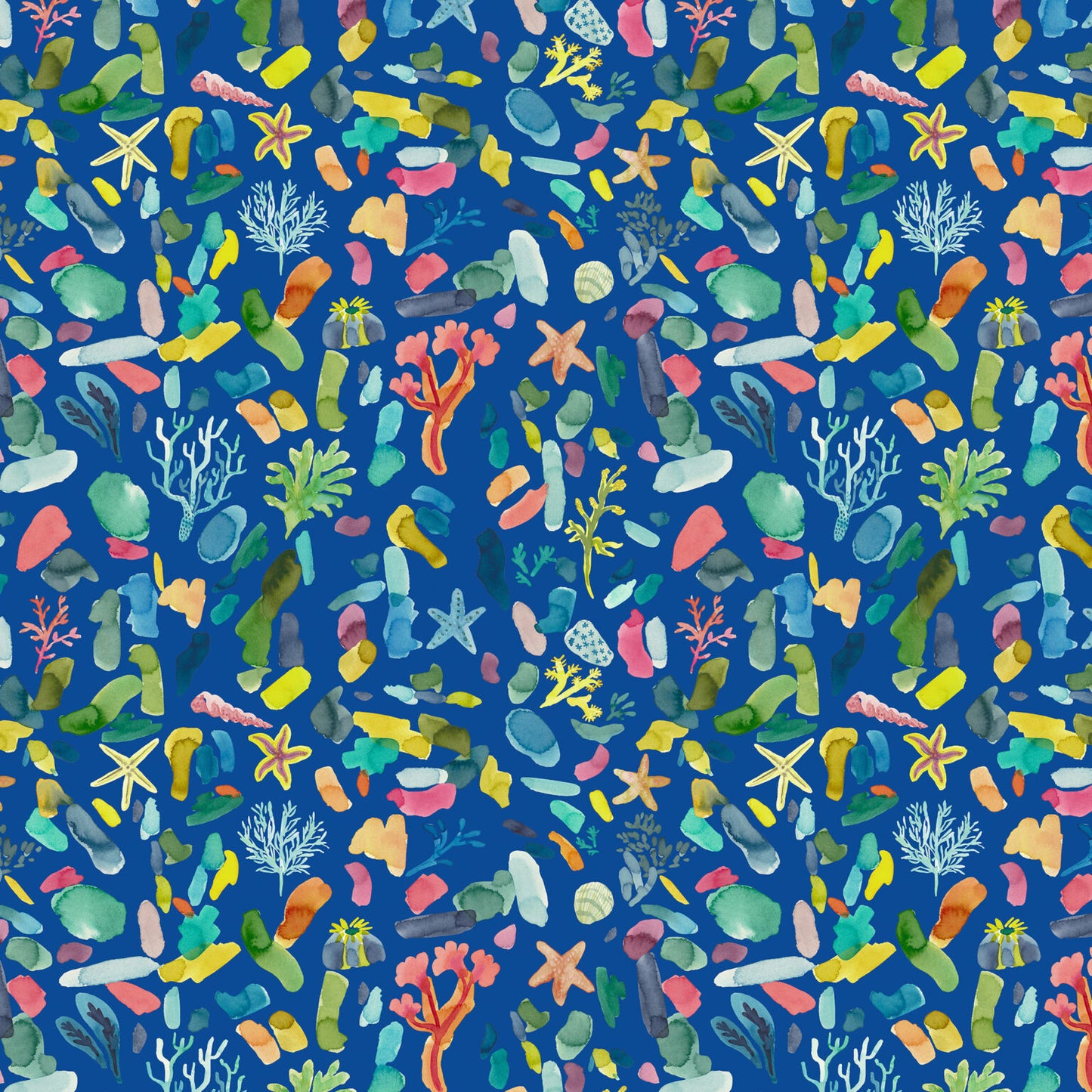 Rockpool - Deep Sea - by Wee Blue Bell Fabric Collection - Lewis & Irene - by the length & Fat Quarter
