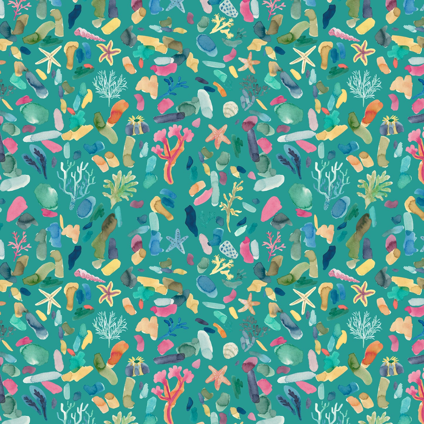 Rockpool - Ocean - by Wee Blue Bell Fabric Collection - Lewis & Irene - by the length & Fat Quarter