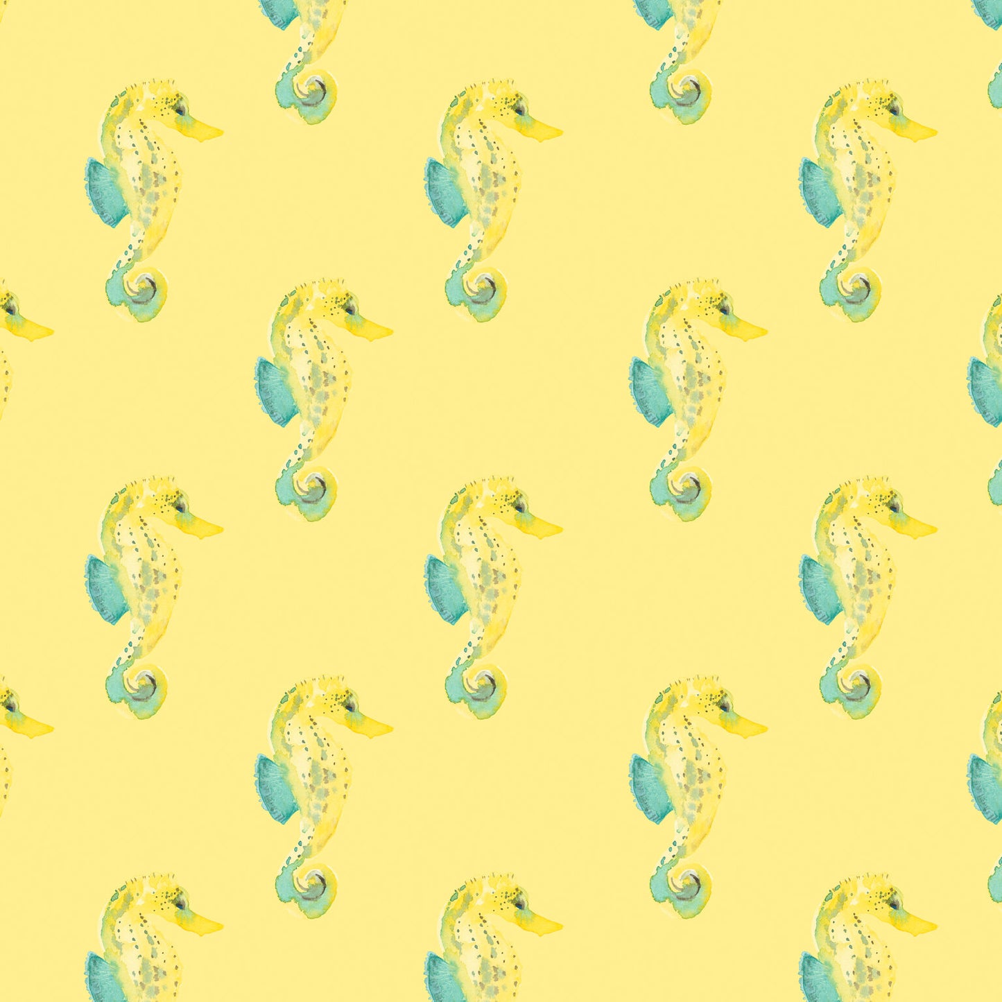 Seahorses - Sunbeam - by Wee Blue Bell Fabric Collection - Lewis & Irene - by the length & Fat Quarter
