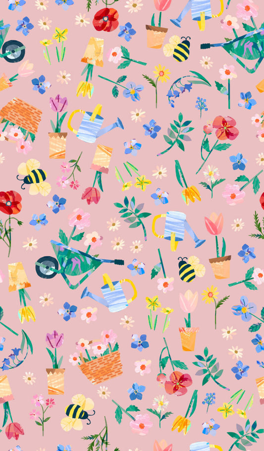 Flower Market by Wee Blue Bell - Flower Market - Blossom by Lewis & Irene - by Length & Fat Quarter