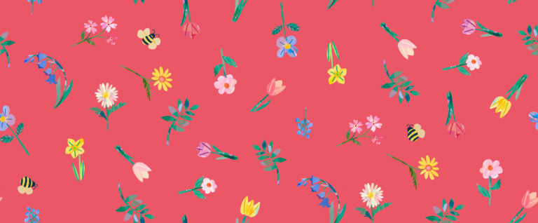 Flower Market by Wee Blue Bell - Posy - Poppy by Lewis & Irene - by Length & Fat Quarter