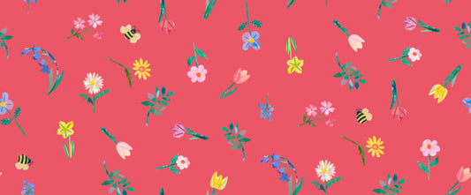 Flower Market by Wee Blue Bell - Posy - Poppy by Lewis & Irene - by Length & Fat Quarter