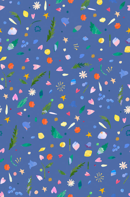 Flower Market by Wee Blue Bell - Petal Confetti - Bluebell by Lewis & Irene - by Length & Fat Quarter