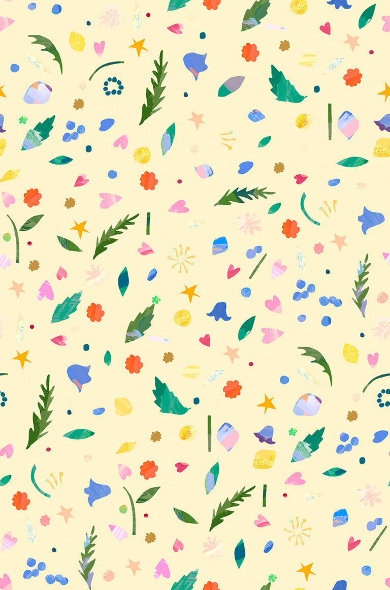 Flower Market by Wee Blue Bell - Petal Confetti - Buttercup by Lewis & Irene - by Length & Fat Quarter