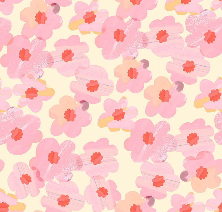 Flower Market by Wee Blue Bell - Roses - Pink by Lewis & Irene - by Length & Fat Quarter