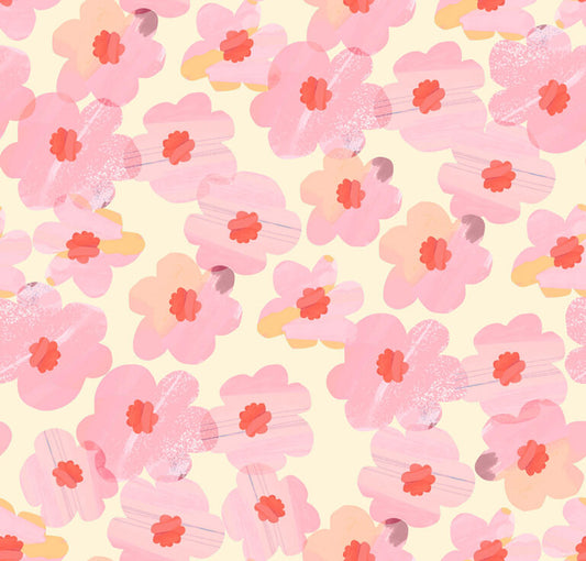 Flower Market by Wee Blue Bell - Roses - Pink by Lewis & Irene - by Length & Fat Quarter