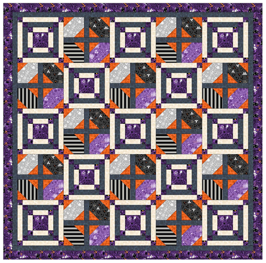 Witchy Woods Quilt Throw 2 designed by Sally Ablett - Lewis & Irene Size 50" x 50"