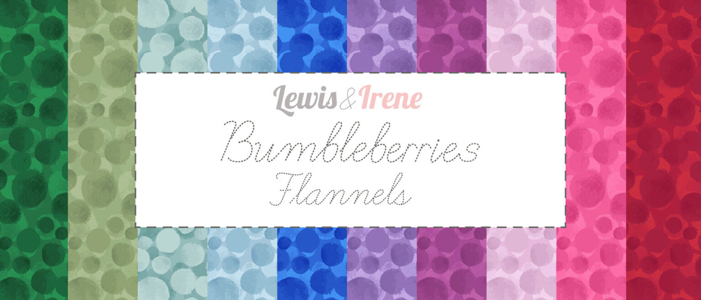 Duck Egg Bumbleberries flannel - Brushed cotton Fabric collection by Lewis & Irene